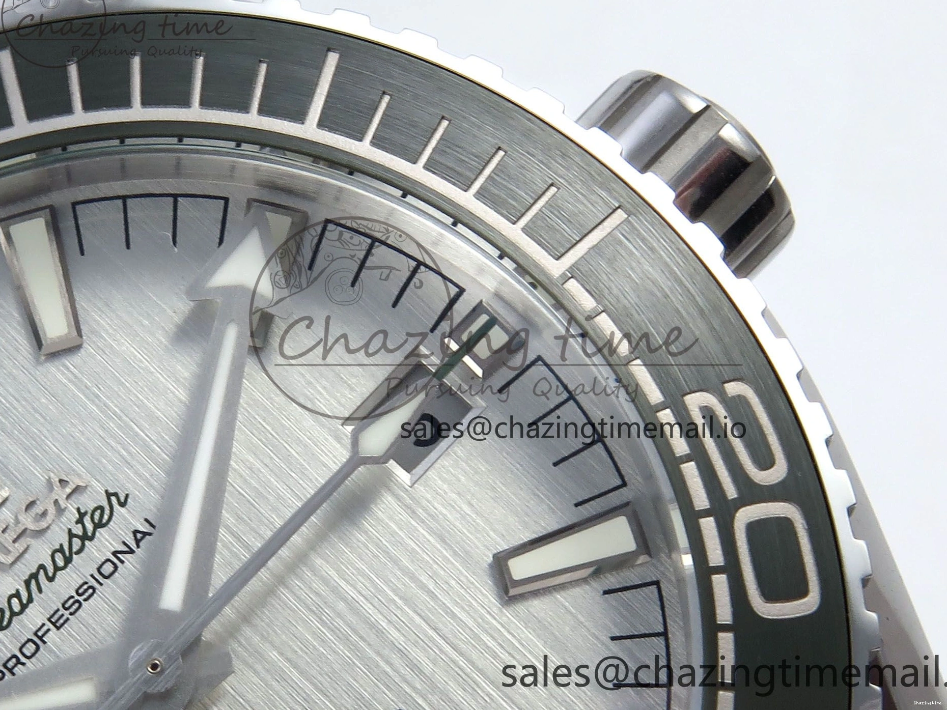 0416 Bold Seamaster Planet Ocean 600M 43.5mm SS SCF 1:1 Best Edition Green Bezel Gray Dial on Green Rubber Strap A8900 Super Clone 7666